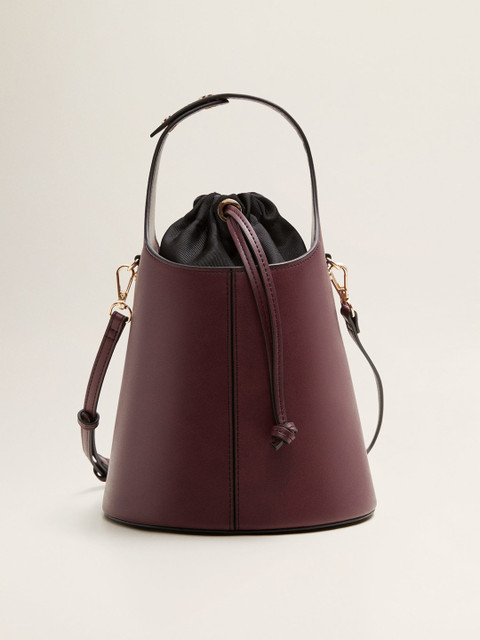 

MANGO Burgundy Solid Handheld Bag