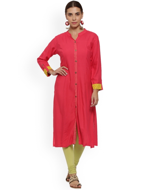 

Soch Women Red Solid Straight Kurta