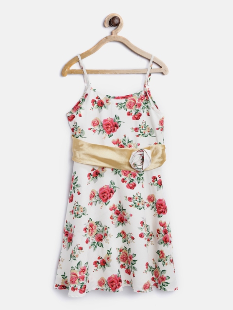 

Nauti Nati Girls Off-White & Pink Floral Print A-Line Dress