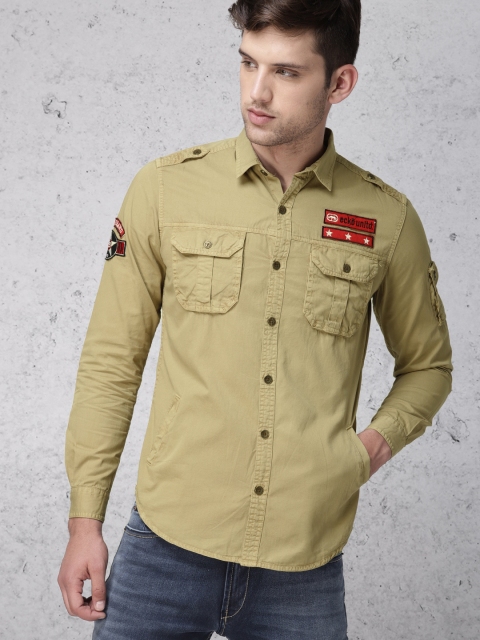 

Ecko Unltd Men Khaki Slim Fit Solid Casual Shirt