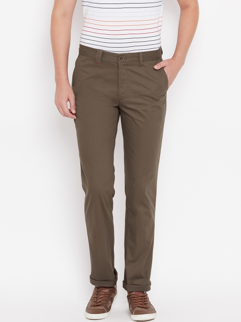 

Wills Lifestyle Men Brown Slim Fit Solid Regular Trousers