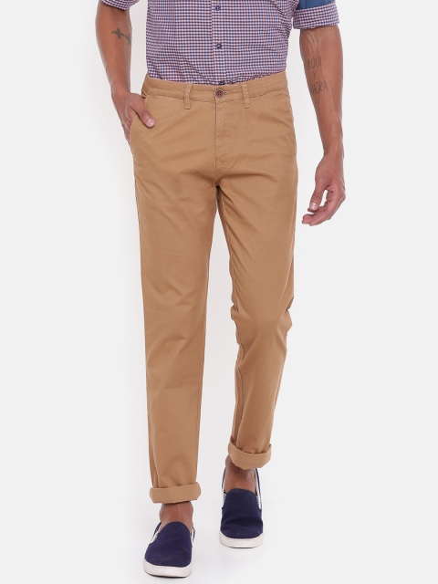 

Wills Lifestyle Men Khaki Slim Fit Solid Chinos