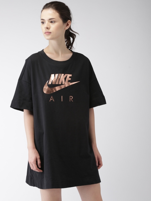 

Nike Women Black AS W NSW AIR DRESS Printed T-shirt Dress