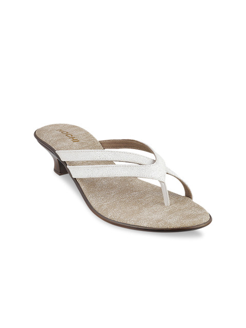 

Mochi Women White Solid Sandals