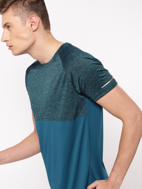 

ether e+ Men Teal Solid Round Neck T-shirt