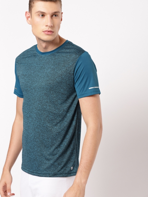 

ether e+ Men Teal Solid Round Neck T-shirt