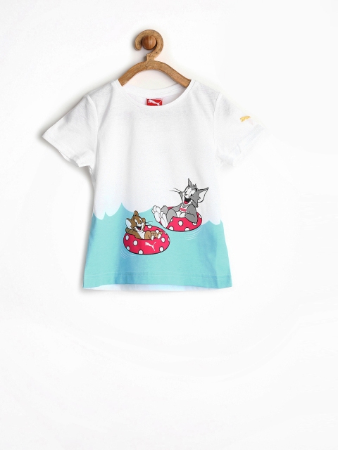 

PUMA Girls White Tom & Jerry Printed T-shirt