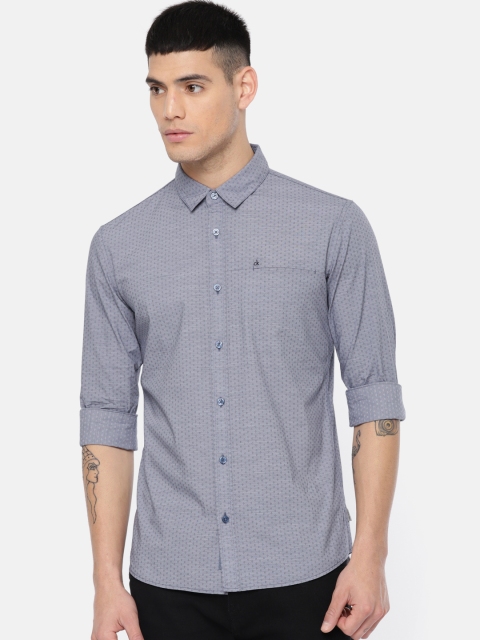 

Calvin Klein Jeans Men Grey Slim Fit Self Design Casual Shirt