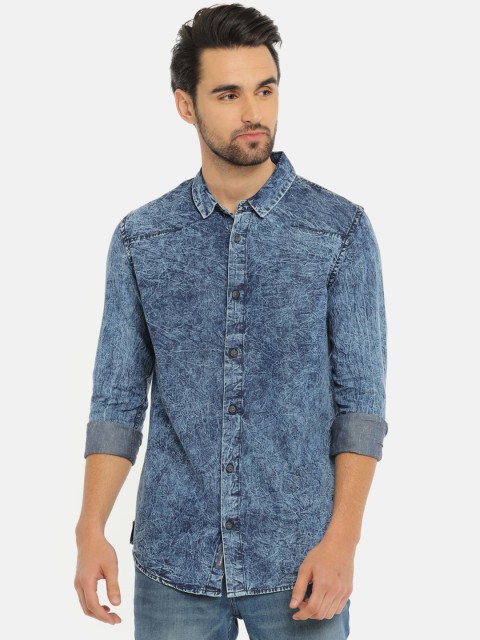 

Calvin Klein Jeans Men Blue Slim Fit Faded Casual Shirt