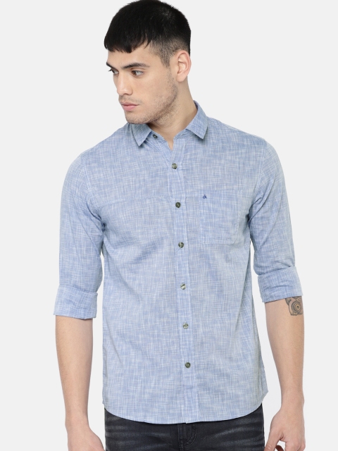 

Calvin Klein Jeans Men Blue Slim Fit Striped Casual Shirt