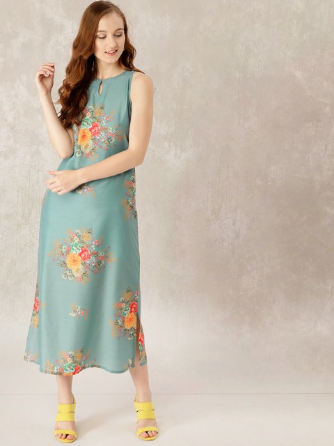 

Libas Women Green Printed Maxi Dress