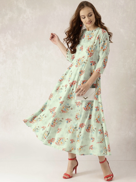 

Libas Women Sea Green Printed Maxi Dress