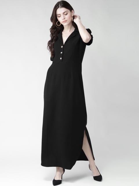 

WoowZerz Women Black Solid Maxi Dress