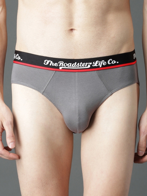 

Roadster Men Grey Solid Cotton Modal Ultra Soft Brief RDST-BR-PK1- 011A