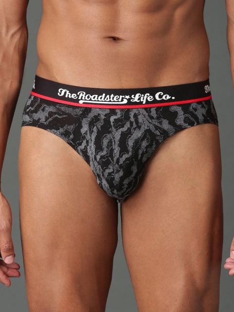 

Roadster Men Black Printed Ultra Durable Brief RDST-BR-PK1- 011c