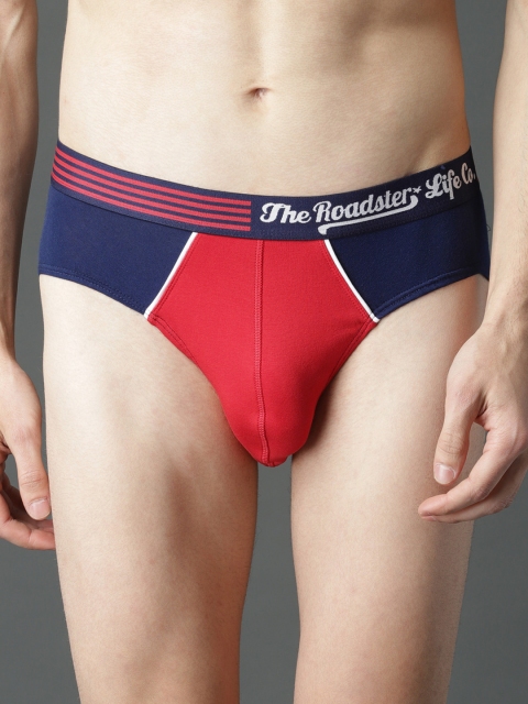 

Roadster Men Navy Blue & Red Colourblocked Cotton Modal Ultra Soft Brief RDST-BR-PK1- 015B