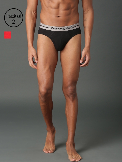 

Roadster Pack of 2 Ultra Durable Briefs RDST-BR-PK2-001AE, Black