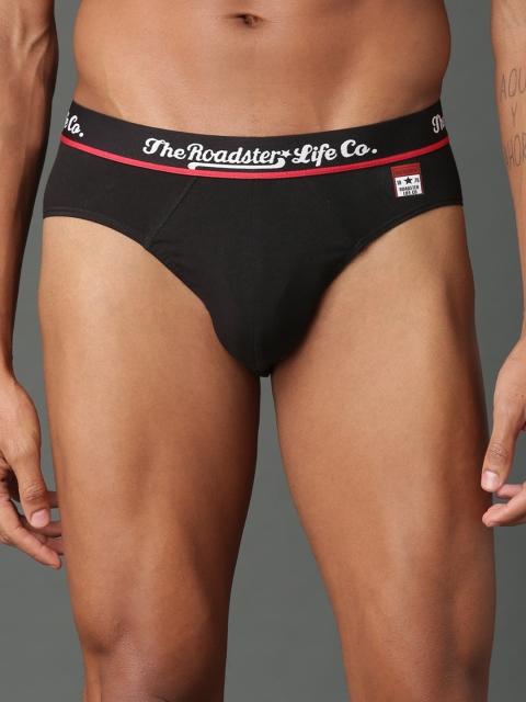 

Roadster Men Black Solid Ultra Durable Briefs RDST-BR-PK2-009A