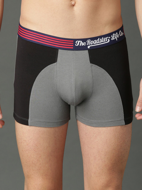 

Roadster Men Black & Grey Colourblocked Cotton Modal Ultra Soft Trunk RDST-BR-PK1- 020D