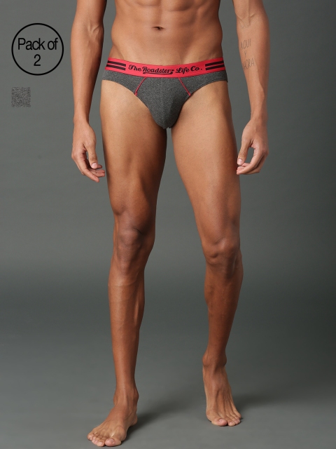 

Roadster Men Pack of 2 Ultra Durable Briefs RDST-BR-PK2-004A, Black