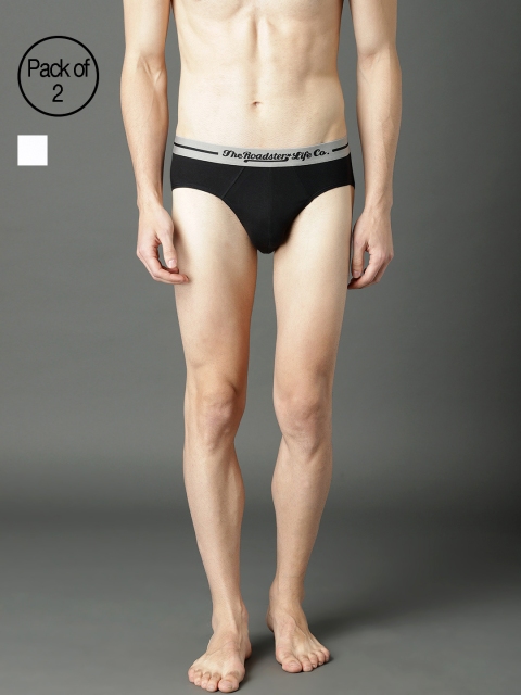 

Roadster Pack of 2 Ultra Durable Briefs RDST-BR-PK2-001AE, Black