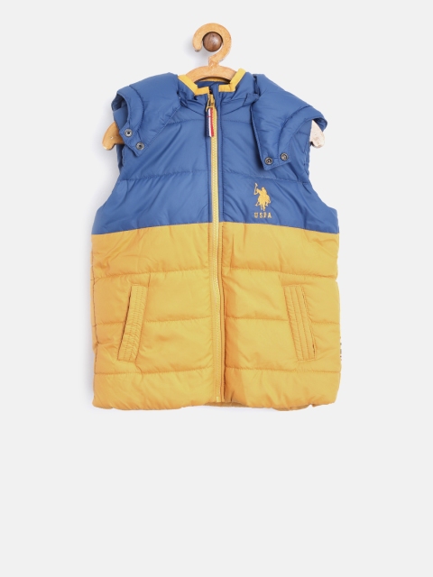 

U.S. Polo Assn. Kids Boys Navy Blue Colourblocked Padded Jacket