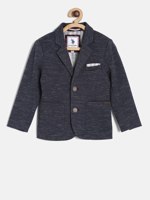 

U.S. Polo Assn. Kids Boys Navy Blue Solid Blazer