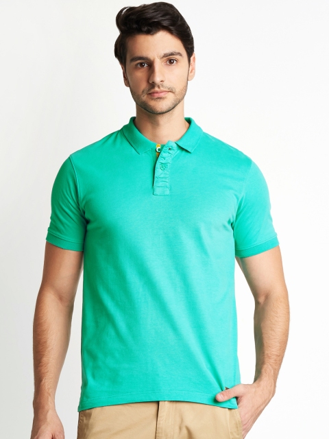 

Urban Ranger by pantaloons Men Sea Green Solid Polo Collar T-shirt