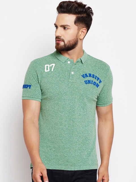 

Taanz Men Green Printed Polo Collar T-shirt