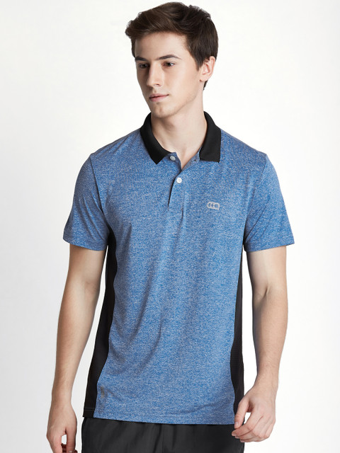 

Ajile by Pantaloons Men Blue Self Design Polo Collar T-shirt