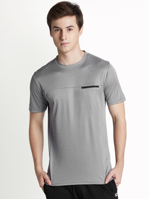 

Ajile by Pantaloons Men Grey Solid Round Neck T-shirt
