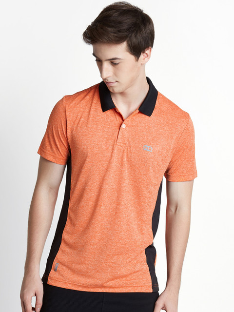 

Ajile by Pantaloons Men Orange Self Design Polo Collar T-shirt