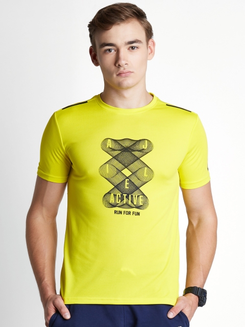 

Ajile by Pantaloons Men Yellow Printed Round Neck T-shirt