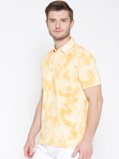 

United Colors of Benetton Men Yellow Polo T-shirt