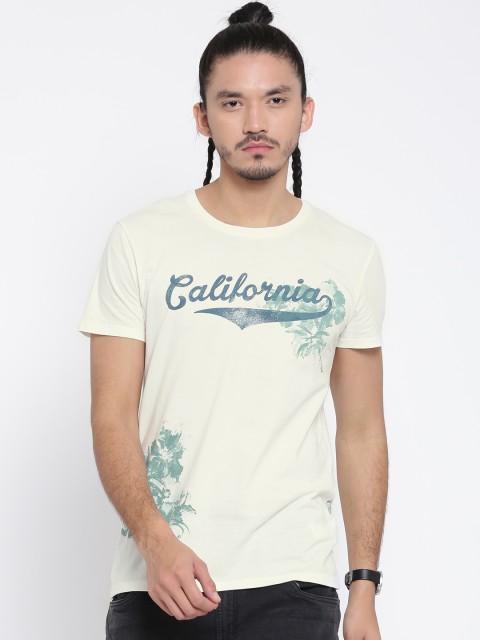 

United Colors of Benetton Off-White Printed T-shirt