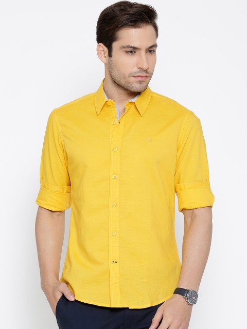 

United Colors of Benetton Yellow Linen Casual Shirt