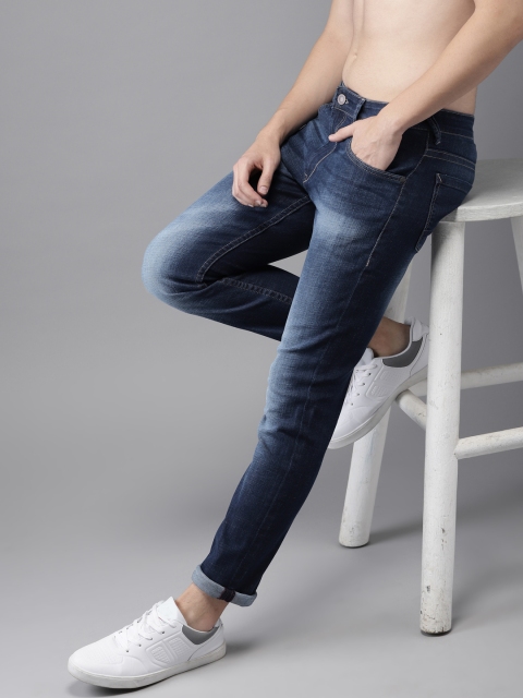 

HERE&NOW Men Blue Slim Fit Mid-Rise Clean Look Stretchable Jeans