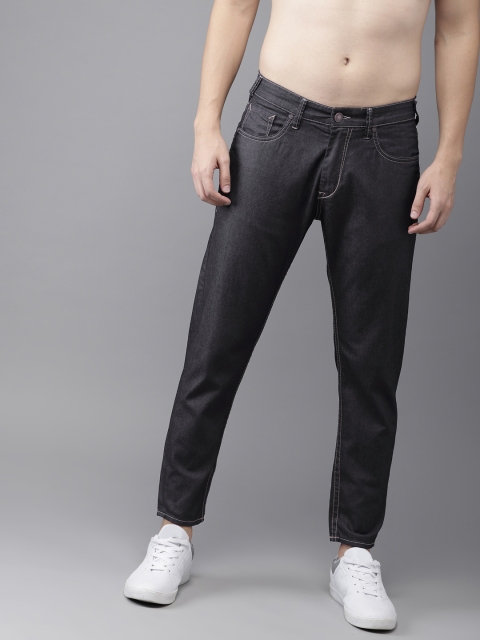 

HERE&NOW Men Blue Slim Fit Mid-Rise Clean Look Cropped Jeans