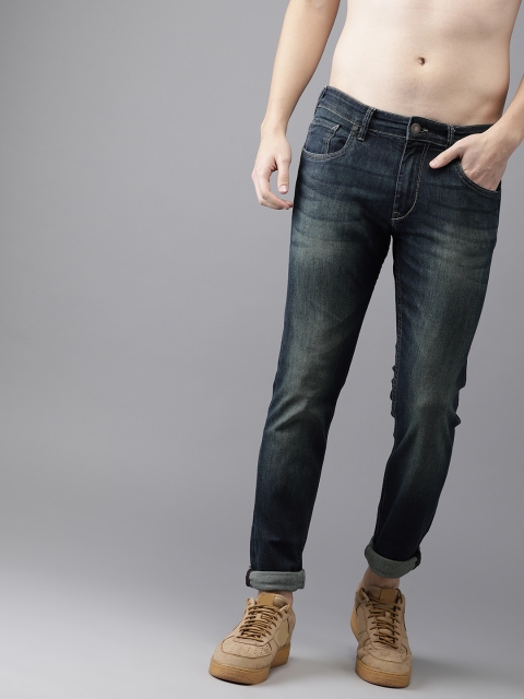 

HERE&NOW Men Blue Slim Fit Mid-Rise Clean Look Stretchable Jeans