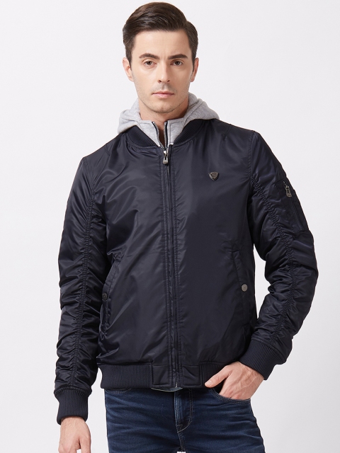 

Killer Men Navy Blue Solid Padded Jacket