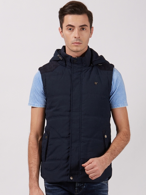 

Killer Men Navy Blue Solid Padded Jacket