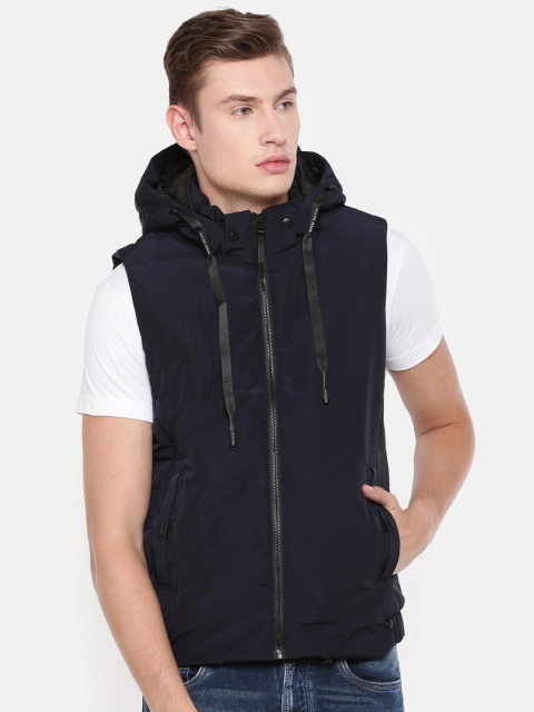 

Killer Men Navy Blue Solid Padded Jacket