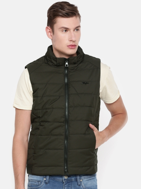 

Killer Men Olive Green Solid Padded Jacket