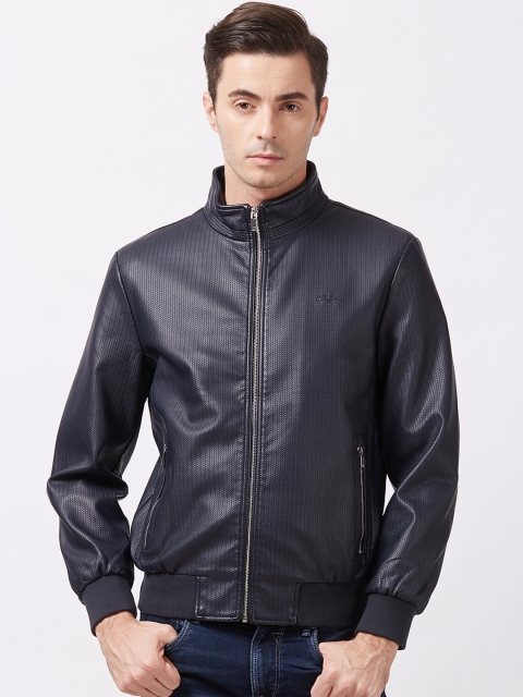

Killer Men Navy Blue Self Design Bomber
