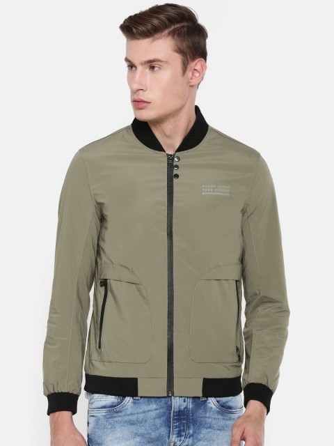 

Killer Men Beige Lean Fit Solid Bomber