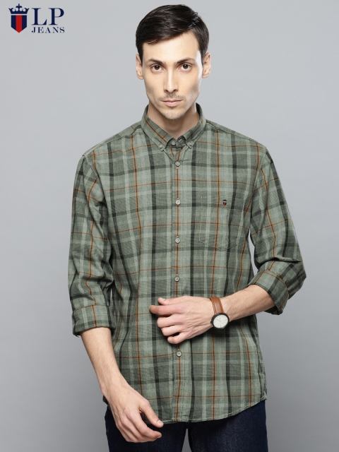 

Louis Philippe Jeans Men Grey Slim Fit Checked Casual Shirt