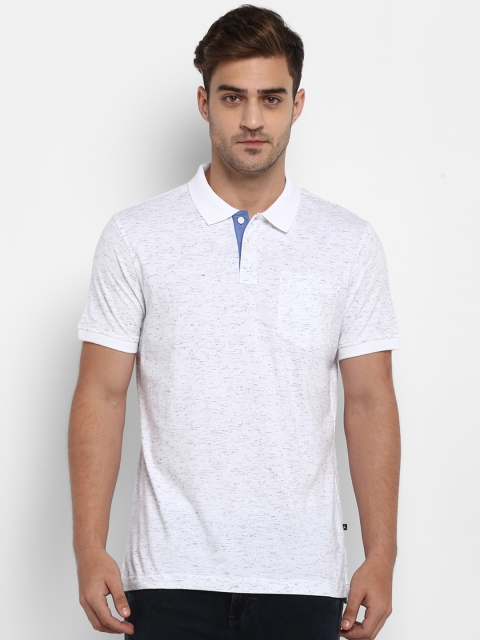 

Parx Men White Printed Polo Collar T-shirt