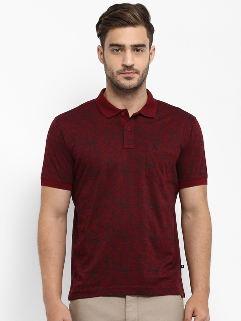 

Parx Men Maroon Printed Polo Collar T-shirt