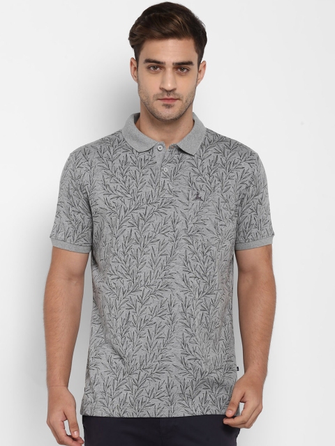

Parx Men Grey Printed Polo Collar T-shirt