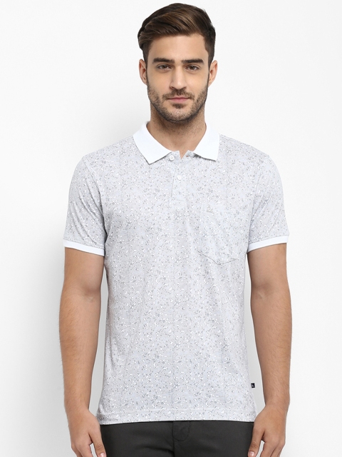 

Parx Men White Printed Polo Collar T-shirt